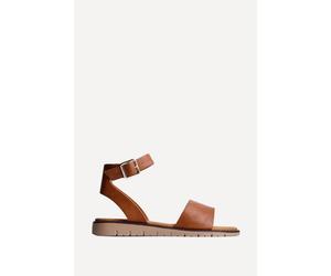 Linzi Women's Nora Tan Faux Leather Flat Sandals | Size: 3-Standard Fit Linzi Tan 3-Standard Fit