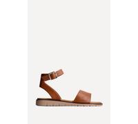 Linzi Women's Nora Tan Faux Leather Flat Sandals | Size: 7-Standard Fit Linzi Tan 7-Standard Fit