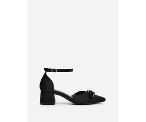 Linzi Women's Orla Black Scuba Low Block Court Heel | Size: 7-Standard Fit Linzi Black 7-Standard Fit