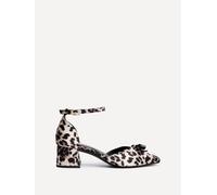 Linzi Women's Orla Leopard Print Scuba Low Block Court Heel in Yellow | Size: 4-Standard Fit Linzi Yellow 4-Standard Fit