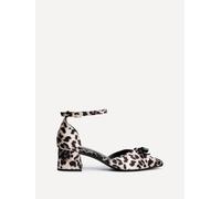 Linzi Women's Orla Leopard Print Scuba Low Block Court Heel in Yellow | Size: 7-Standard Fit Linzi Yellow 7-Standard Fit