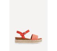 Linzi Women's Panama Orange Raffia Two Part Espadrille Inspired Flatform Sandal | Size: 4-Standard Fit Linzi Orange 4-Standard Fit