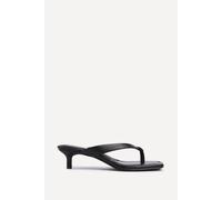 Linzi Women's Potential Black Faux Leather Toe Post Kitten Heel | Size: 8-Standard Fit Linzi Black 8-Standard Fit
