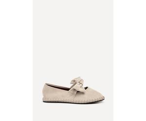 Linzi Women's Pout Beige Faux Suede Pumps Flat | Size: 4/Standard Fit