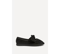 Linzi Women's Pout Black Faux Suede Pumps Flat | Size: 6/Standard Fit