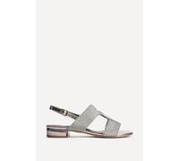 Linzi Women's Reeva Pewter Slingback Block Heel Sandals in Silver | Size: 4-Standard Fit Linzi Silver 4-Standard Fit