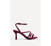 Linzi Women's Reflect Burgundy Faux Suede Strappy Heels | Size: 6/Wide Fit