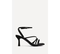 Linzi Women's Reflect Wide Fit Black Strappy Heels | Size: 6/Wide Fit