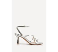 Linzi Women's Reflect Wide Fit Silver Strappy Heels | Size: 4/Wide Fit