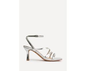 Linzi Women's Reflect Wide Fit Silver Strappy Heels | Size: 7/Wide Fit