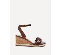 Linzi Women's Regan Bronze Faux Leather Plaited Wedge in Brown | Size: 5-Standard Fit Linzi Brown 5-Standard Fit