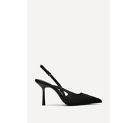 Linzi Women's Rhea Black Scuba Sling Back Court Heels | Size: 5-Standard Fit Linzi Black 5-Standard Fit