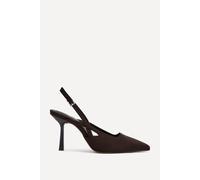 Linzi Women's Rhea Brown Scuba Sling Back Court Heels | Size: 4-Standard Fit Linzi Brown 4-Standard Fit