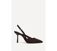 Linzi Women's Rhea Brown Scuba Sling Back Court Heels | Size: 7/Standard Fit