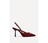 Linzi Women's Rhea Burgundy Scuba Sling Back Court Heels | Size: 7/Standard Fit