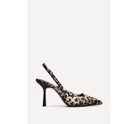 Linzi Women's Rhea Leopard Print Sling Back Court Heels in Yellow | Size: 8/Standard Fit