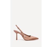 Linzi Women's Rhea Mocha Mousse Sling Back Court Heels in Brown | Size: 4/Standard Fit