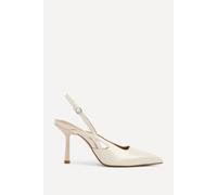 Linzi Women's Rhea Nude Faux Leather Sling Back Court Heels | Size: 6/Standard Fit