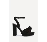 Linzi Women's Ruba Black Knotted Platform Heels | Size: 4/Standard Fit