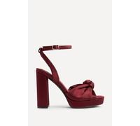 Linzi Women's Ruba Burgundy Satin Knotted Platform Heels | Size: 6/Standard Fit