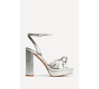 Linzi Women's Ruba Silver Knotted Platform Heels | Size: 7/Standard Fit