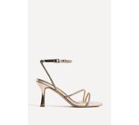 Linzi Women's Ruma Wide Fit Gold Diamante Heeled Sandals | Size: 5/Wide Fit