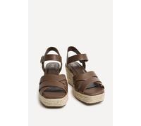 Linzi Women's Sheena Brown Crossover Espadrille Wedges | Size: 5/Standard Fit
