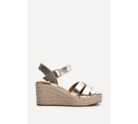 Linzi Women's Sheena Gold Crossover Espadrille Wedges | Size: 7/Standard Fit