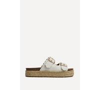 Linzi Women's Sonnet White Double Buckle Flatform Sandals | Size: 7-Standard Fit Linzi White 7-Standard Fit