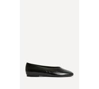 Linzi Women's Structure Black Faux Leather Square Toe Ballet Flats | Size: 3-Standard Fit Linzi Black 3-Standard Fit