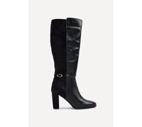 Linzi Women's Symone Black High Leg Block Heeled Boot | Size: 5-Standard Fit Linzi Black 5-Standard Fit