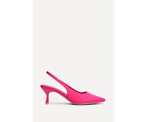 Linzi Women's Tavia Fuchsia Scuba Slingback Court Heels | Size: 4/Standard Fit