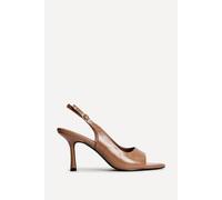 Linzi Women's Tokyo Camel Faux Leather Peep Toe Heels | Size: 6-Standard Fit Linzi Camel 6-Standard Fit