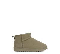 Linzi Women's Ultra Mini Addy Khaki Faux Suede Faux Fur Lined Ultra Mini Ankle Boot | Size: 4-Standard Fit Linzi Khaki 4-Standard Fit