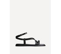 Linzi Women's Valor Black Faux Leather Strappy Flat Sandals | Size: 7-Standard Fit Linzi Black 7-Standard Fit