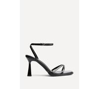 Linzi Women's Verve Black Faux Leather Crossover Stiletto Heel | Size: 6/Standard Fit