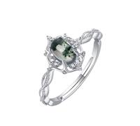 LINZIHUAI Celtic Knot Moss Agate Ring, Green Moss Agate Engagement Ring for Women, Celtic Knot Moss Agate Earrings (Style 2,One Size)