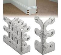 LinZong Skiffers Baseboard Corner Protectors, 5pcs Solid Brass Skirting Board Corner Protectors, Vintage Metal Corner Protector, Decorative Protector Cover