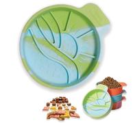 LINZZI Colorful Round Slow Feeder Bowl for Small Dog & Cat Easy to Clean Silicone Round Shape Cat Bowl (Green)