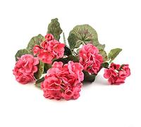 Lioaeust 5PCS Artificial Geranium Red Pink Flowers Plant,Artificial Plants Artificial Flower for Outdoors Indoor Garden Home Decoration,Dark Pink