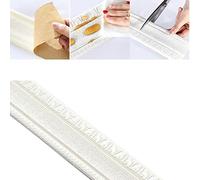 Lioaeust 5Pcs Wallpaper Border Stickers Foam Wall Trim, Self Adhesive Flexible Molding Trim Sticky Wallpaper Border for Kitchen Bathroom(8 * 230cm)