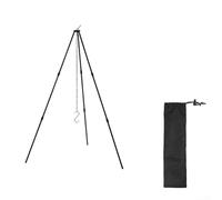 Lioaeust Campfire Tripod, Camping Bonfire Tripod Portable Triangle Support for Hanging Pot Picnic Cooking for Camping, Outdoor(Small Black), 1118609645