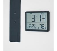 Lioaeust Digital Alarm Clock,LCD Displays Multi-functional Magnetic Clock,Temperature And Humidity, Calendar, Day Of The Week Display(A)