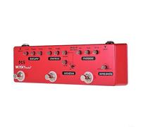 Lioaeust Guitar Pedal, 6-In-1 Multi Effects Pedal, Delay Chorus Distortion Overdrive Booster Buffer, Red