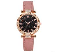 Lioaeust Ladies Watches Glow-in-the-Dark Hands Minimalist Round for dial Fashion Casual Wear Soft Imitation Leather Band