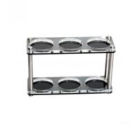 Lioaeust Modern Acrylic Mug Holder Two Tier Design for Coffee Cups Lids - Kitchen Counter Organizer Display Stand Silver(2)