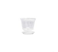 Lioaeust Orchid Pots, 5.5inch Pots Plastic Orchid Pots with Holes and Saucersslotted Breathable Slotted Orchid Plant Pots for Home