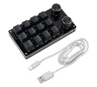 Lioaeust Portable Mechanical Keyboard With 12 Programmable Keys For Office, Games, Media Production, Industrial Control, Laboratory(Black)