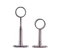 Lioaeust Round Chrome Centre Support Bracket, 4PCS Adjustable Clothes Hanging Cabinet Accessories, Wardrobe Rail Replacement for Rod Socket (A)