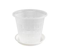 Lioaeust Transparent Flower Pot with Stomata, Transparent Root-Controlled Orchid Planting Pot with Stomata Plastic Flower Pot(11cm)